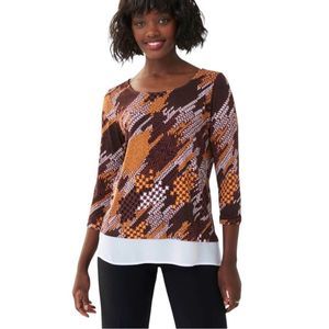 NWT Joseph Ribkoff Round Neck 3/4 Sleeve Top